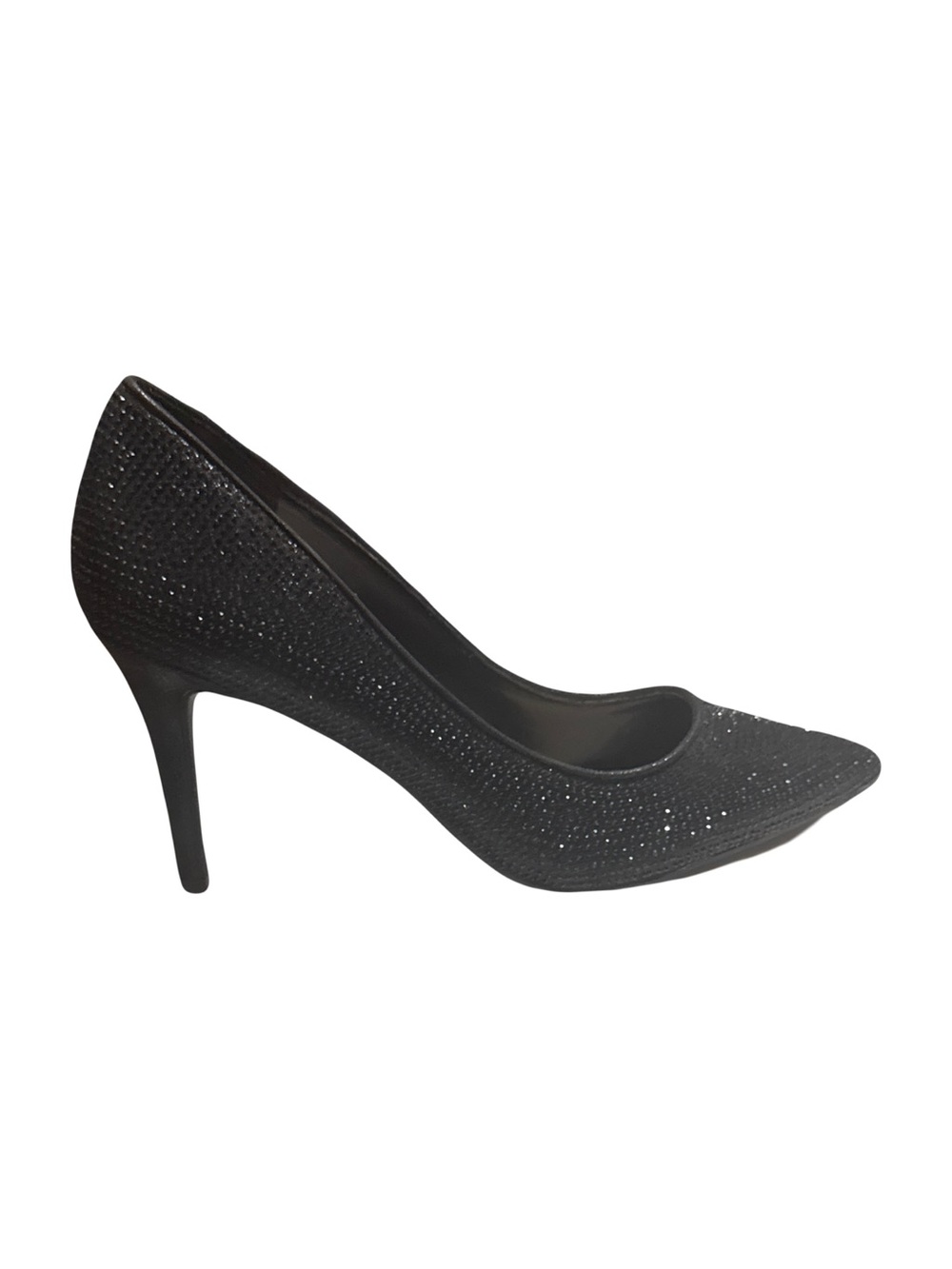 Black Sparkle Pointed-Toe Stiletto Heels 9.5
